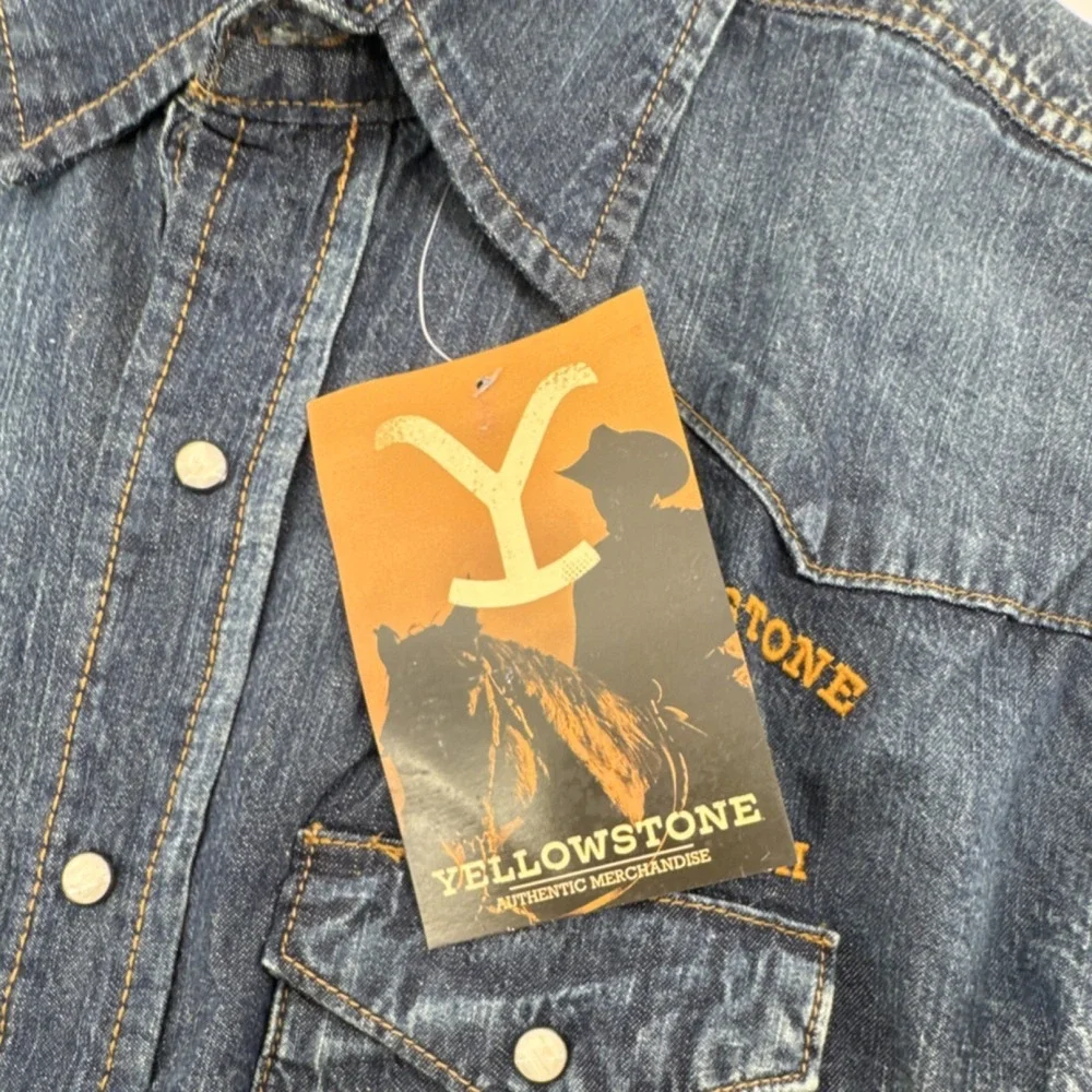Yellowstone Dutton Ranch Western Denim XL Shirt Snap Button Cowboy TV Show Ranch - Picture 4 of 10